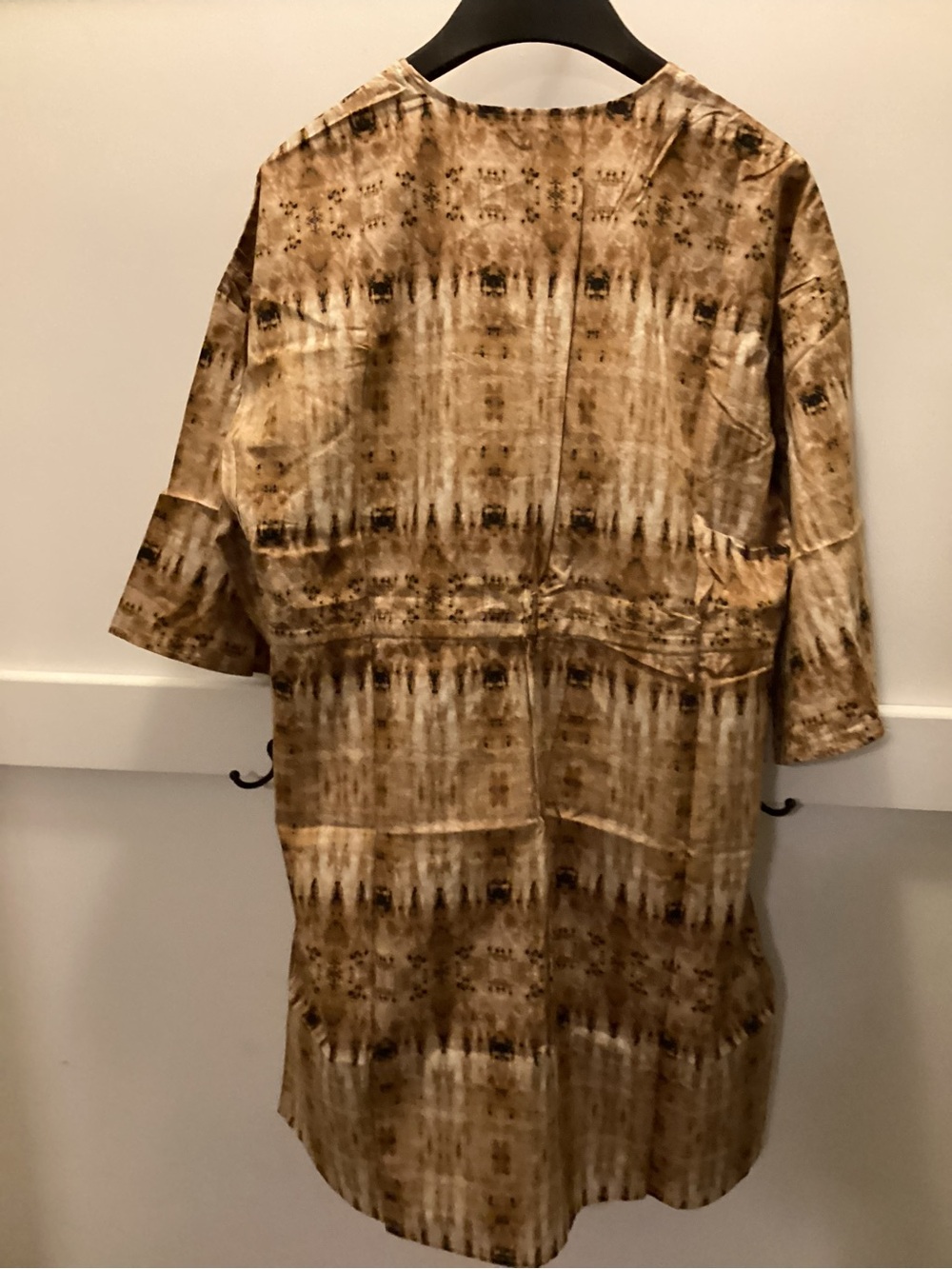 Ambernoon 11 Neutral Beige Dye oversized Beach Kimono Cover-Up sz Small - Picture 5 of 6